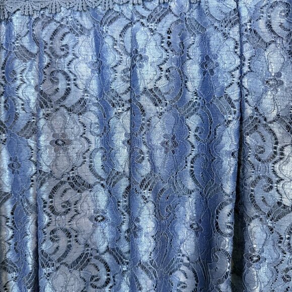 Blue Lace Mini Dress Cocktail Medium - Picture 8 of 14